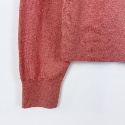 everlane wool-cotton pink crewneck sweater - size medium