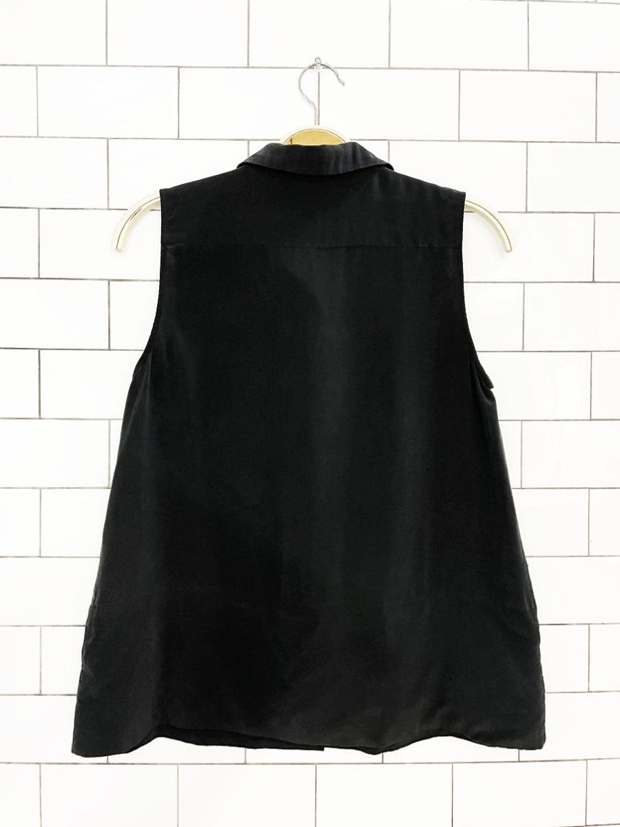 everlane 100% silk relaxed full button sleeveless blouse - good market thrift store