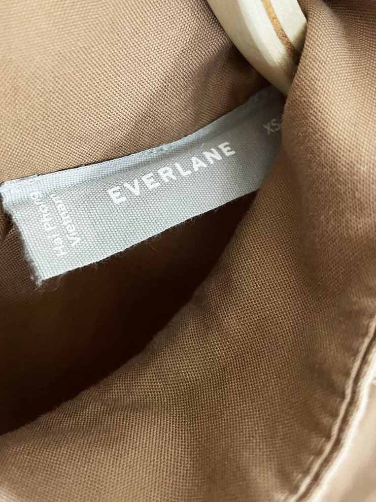 everlane poplin mock neck tiered midi dress - good market thrift store