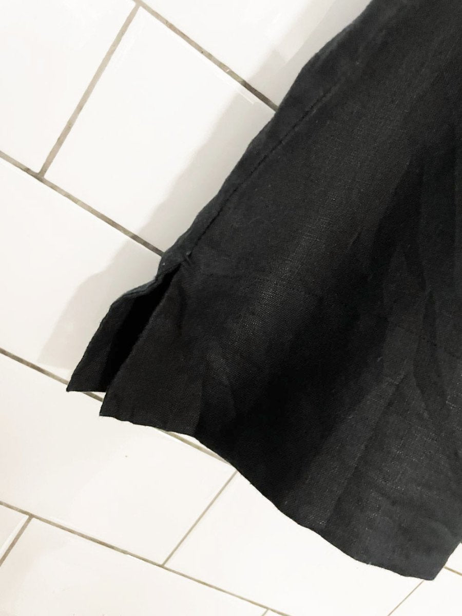 everlane the notch shirt 100% linen | black - good market thrift store