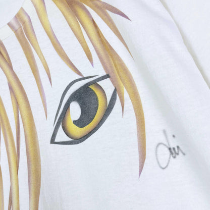 vintage hand-painted hiding eyes t-shirt midi dress