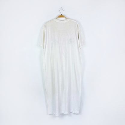 vintage hand-painted hiding eyes t-shirt midi dress