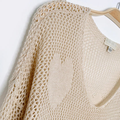 forever 21 crochet hearts long sleeve top