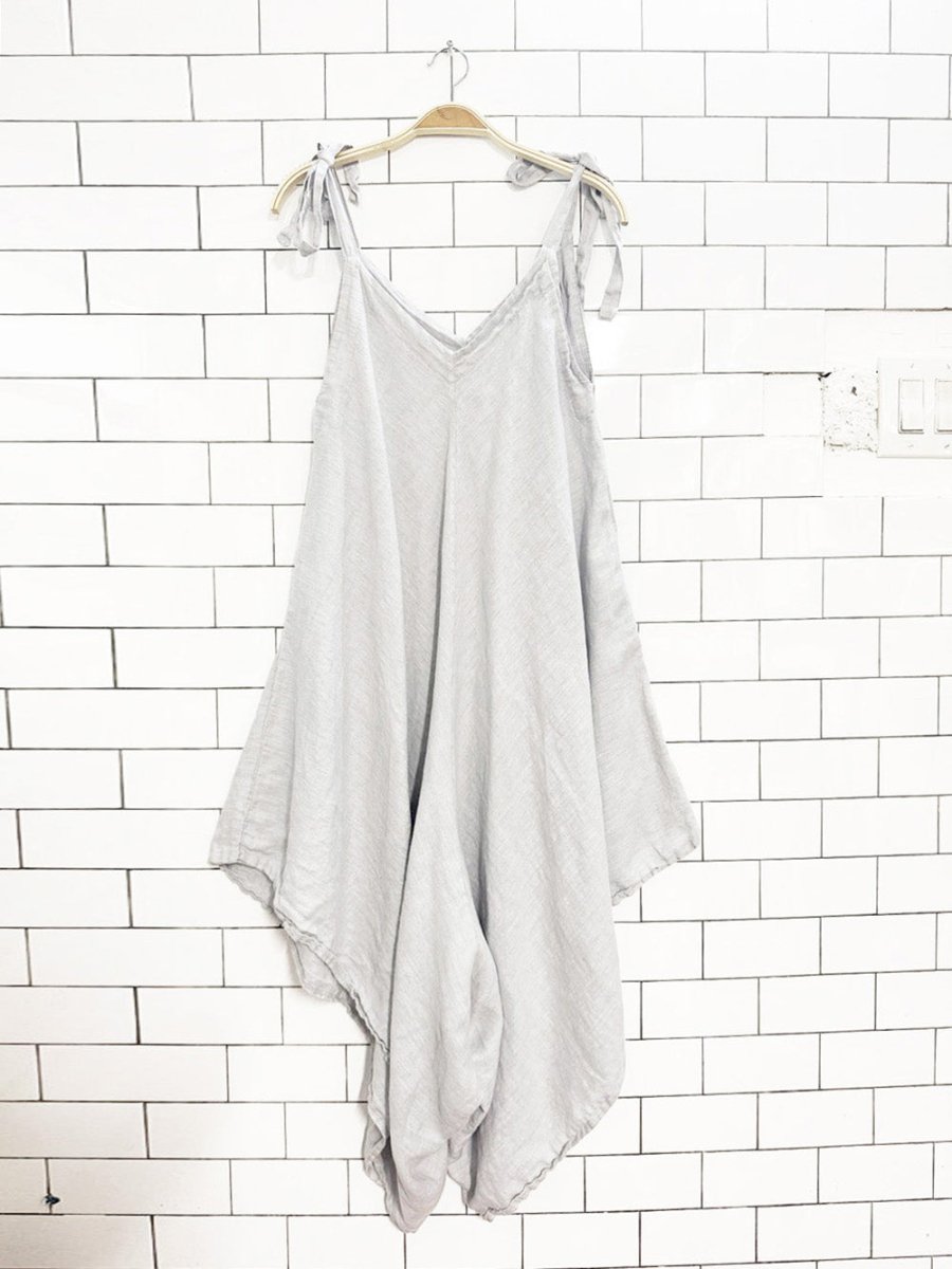 fabiana tesi 100% linen tie strap loose fit jumpsuit | made in Italy - good market thrift store