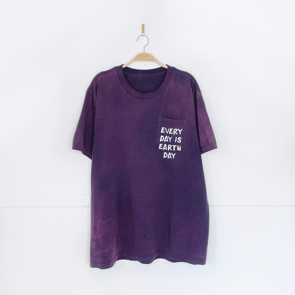 vintage 80s mww x earth activist faded ringer pocket tee