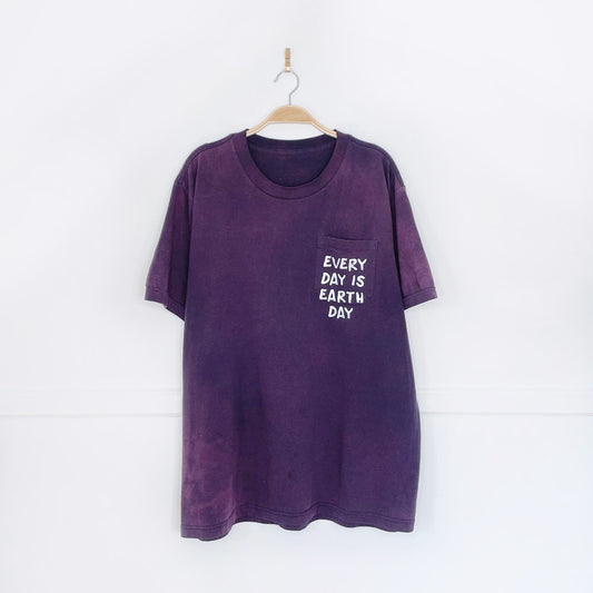 vintage 80s mww x earth activist faded ringer pocket tee