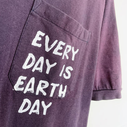 vintage 80s mww x earth activist faded ringer pocket tee