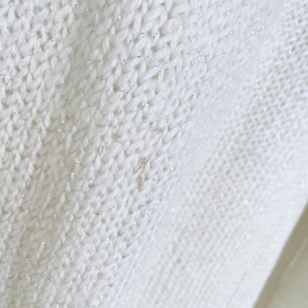 vintage hand-knit fair isle snowflake metallic crew