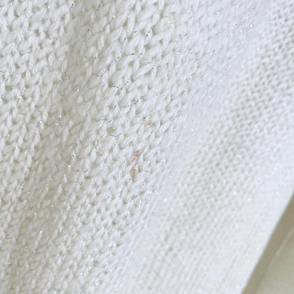 vintage hand-knit fair isle snowflake metallic crew