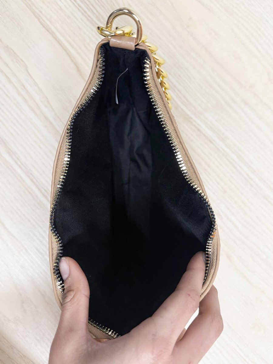 faux crocodile leather chunky chain shoulder bag - good market thrift store