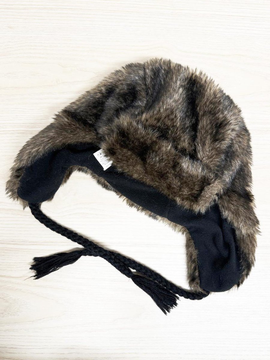 faux fur fleece lined trapper hat - good market thrift store