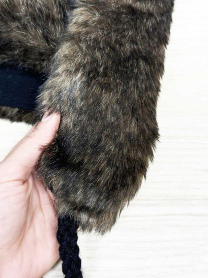 faux fur fleece lined trapper hat - good market thrift store