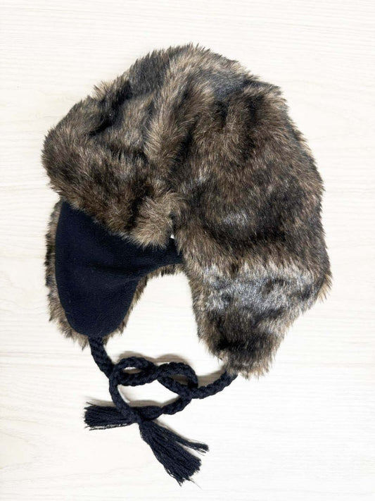 faux fur fleece lined trapper hat - good market thrift store