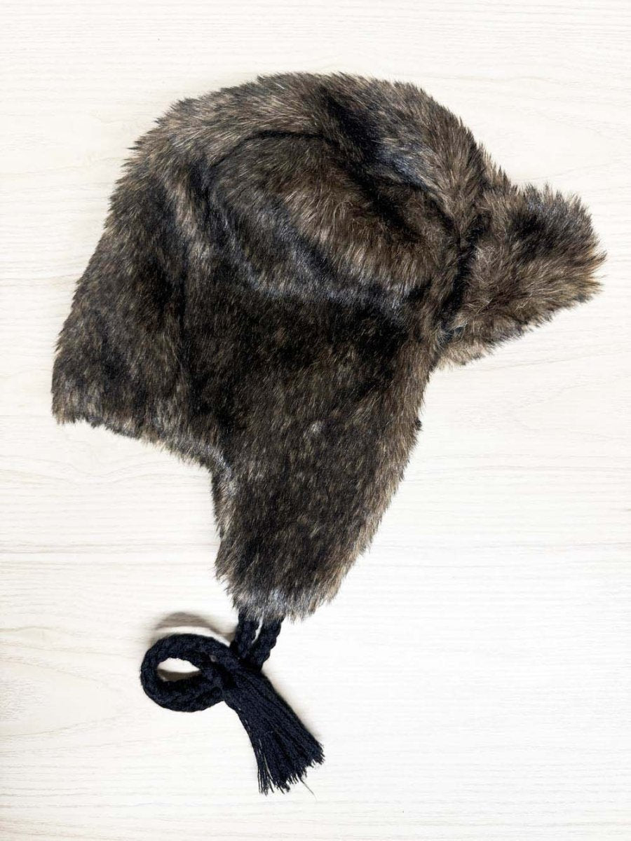 faux fur fleece lined trapper hat - good market thrift store