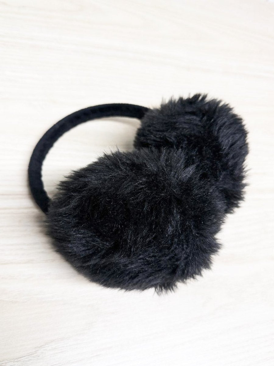faux fur fluffy ear muffs - good market thrift store