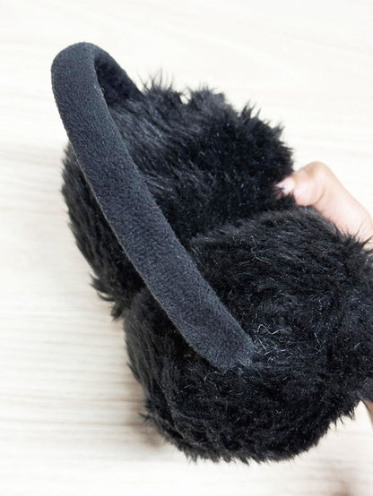 faux fur fluffy ear muffs - good market thrift store