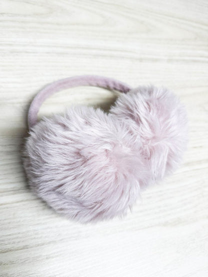 faux fur fluffy plush ear muffs - good market thrift store