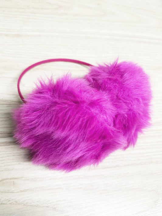 faux fur fluffy plush ear muffs - good market thrift store