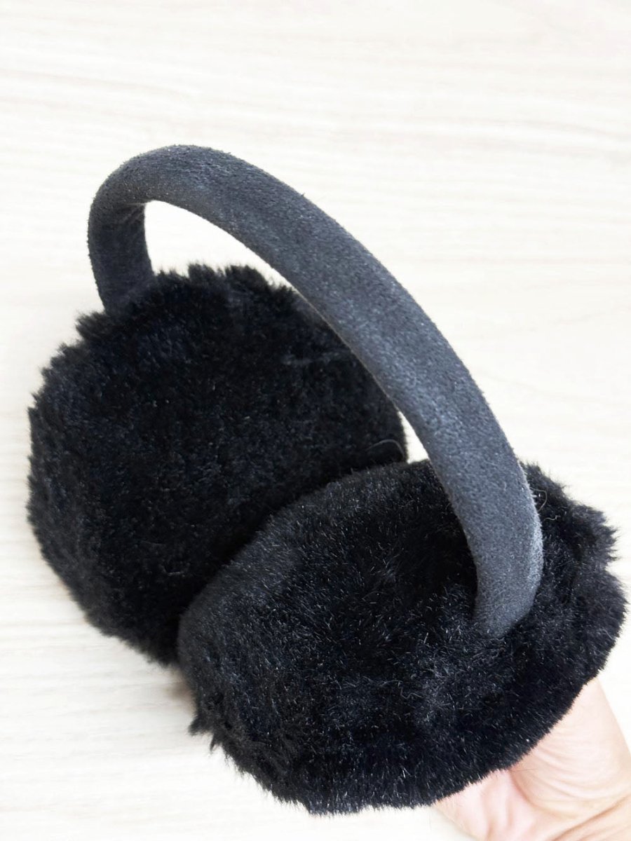 faux fur plush ear muffs - good market thrift store