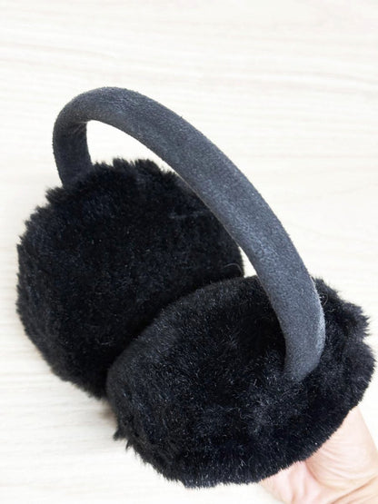 faux fur plush ear muffs - good market thrift store