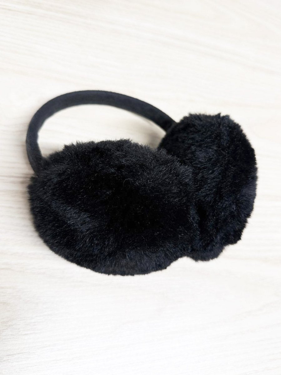 faux fur plush ear muffs - good market thrift store