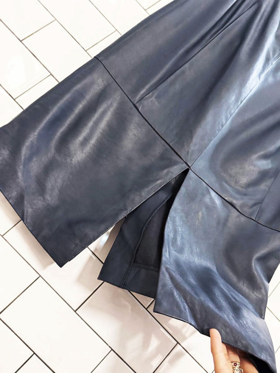 faux leather full button midi skirt - good market thrift store