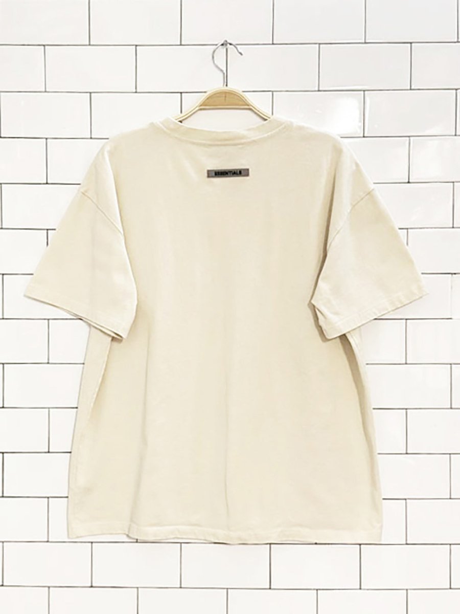 fear of god essentials basic spellout tee - good market thrift store