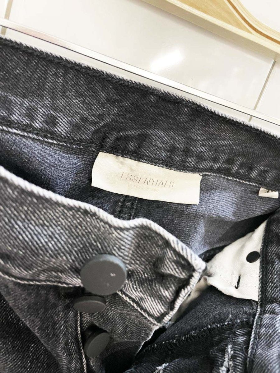 fear of god essentials button fly straight leg jeans - good market thrift store