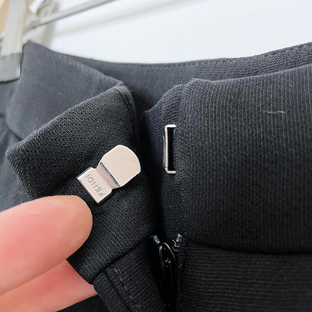 fendi mesh side stripe wool-silk wide leg trouser