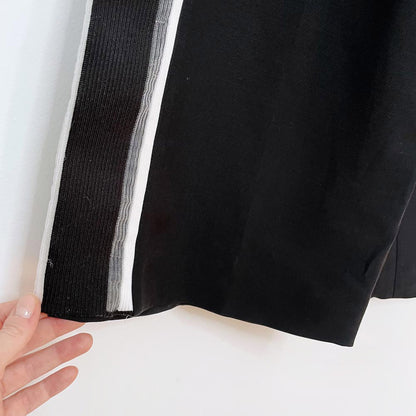 fendi mesh side stripe wool-silk wide leg trouser