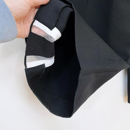 fendi mesh side stripe wool-silk wide leg trouser