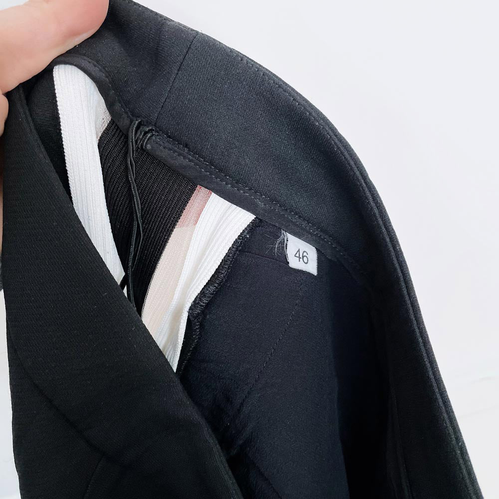 fendi mesh side stripe wool-silk wide leg trouser