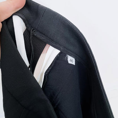 fendi mesh side stripe wool-silk wide leg trouser