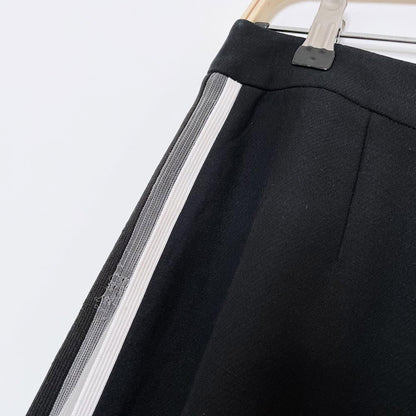 fendi mesh side stripe wool-silk wide leg trouser