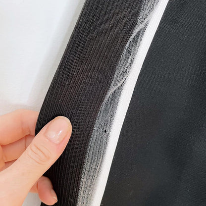 fendi mesh side stripe wool-silk wide leg trouser