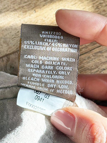 fieldcrest luxury linen - blend eyelet trim table cloth - good market thrift store