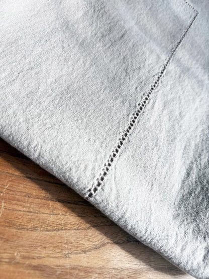 fieldcrest luxury linen - blend eyelet trim table cloth - good market thrift store