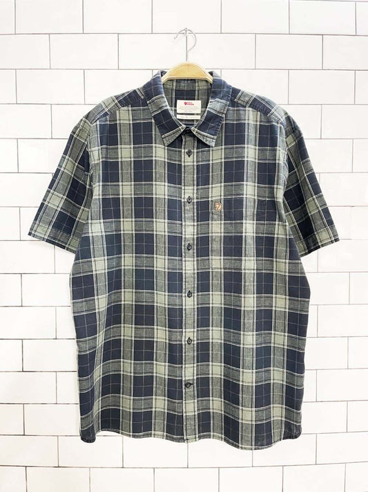 fjallraven ovik hemp - blend travel full button shirt | comfort fit - good market thrift store