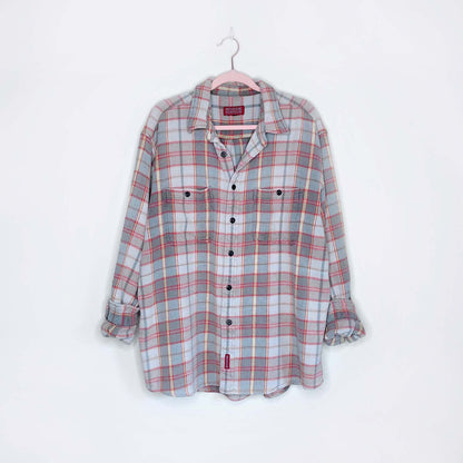 vintage roots jeans cabin flannel shirt jacket - size large
