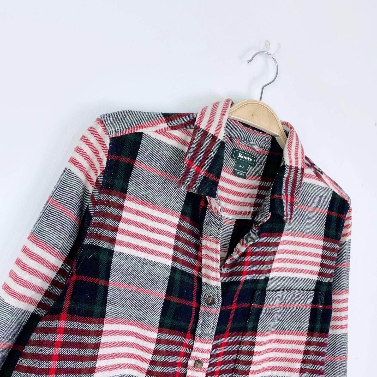 roots holiday 2019 plaid flannel shirt - size small