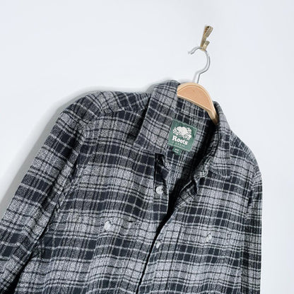 roots grey check flannel shirt