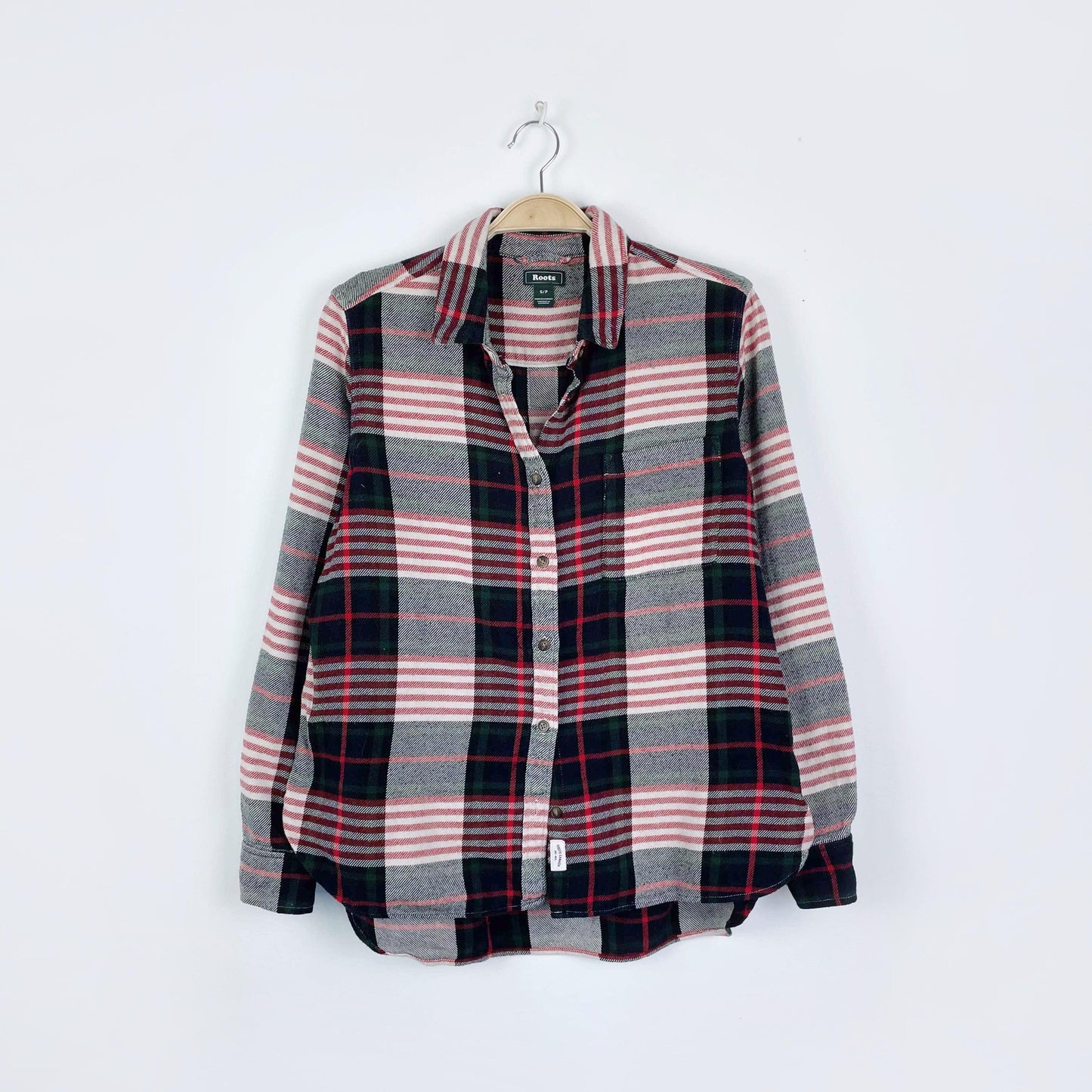 roots holiday 2019 plaid flannel shirt - size small