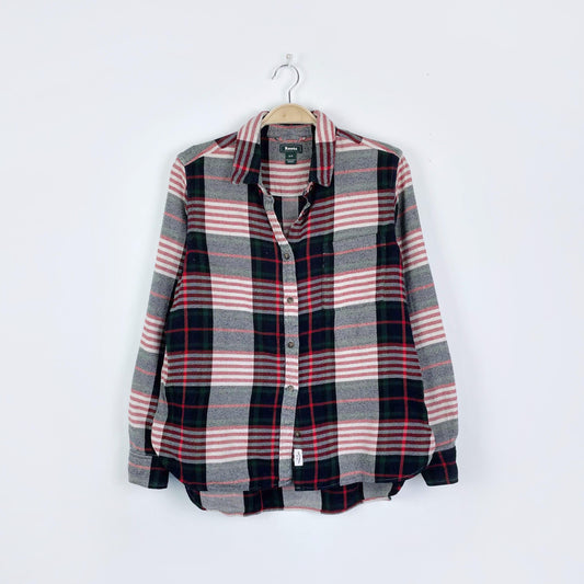 roots holiday 2019 plaid flannel shirt - size small
