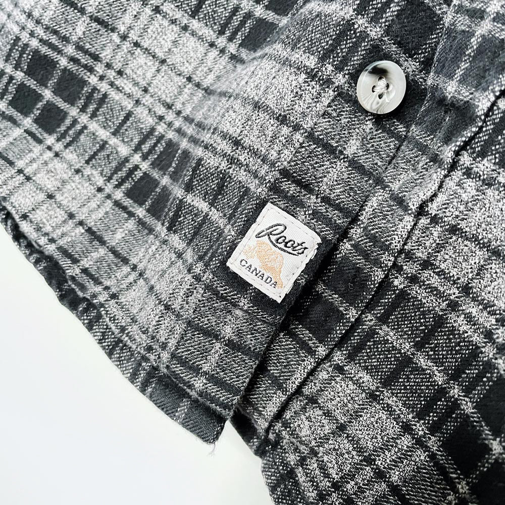 roots grey check flannel shirt