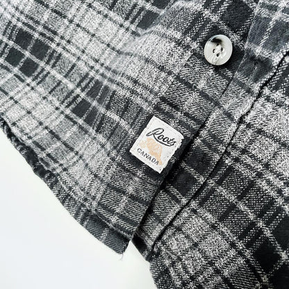 roots grey check flannel shirt