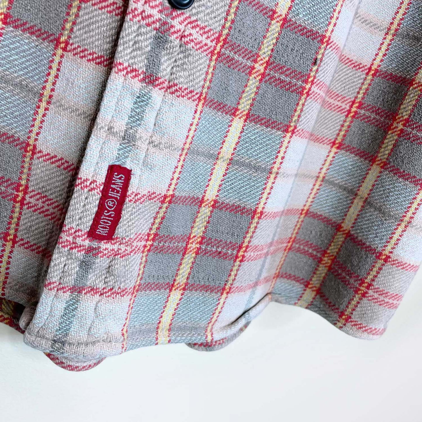 vintage roots jeans cabin flannel shirt jacket - size large
