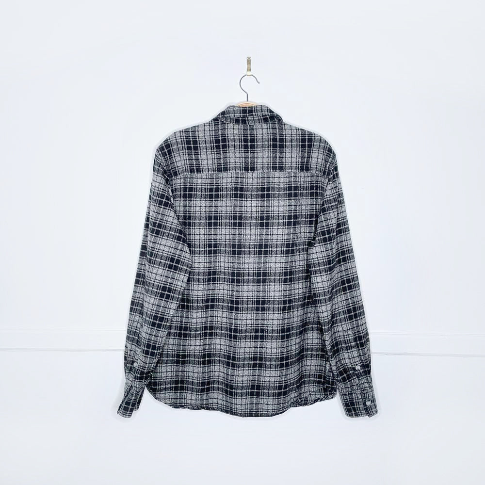 roots grey check flannel shirt