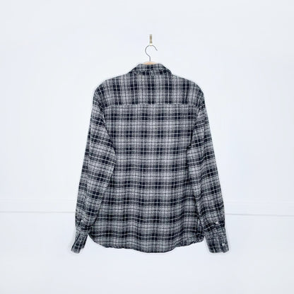 roots grey check flannel shirt