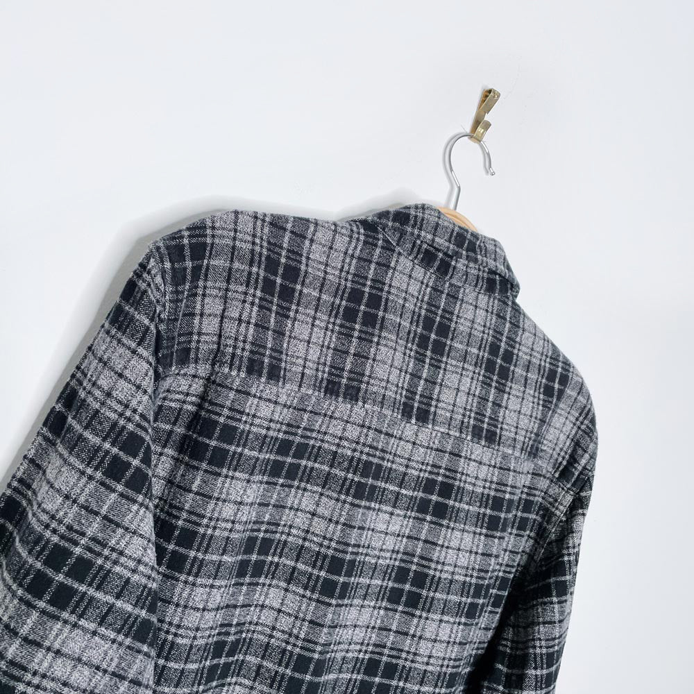 roots grey check flannel shirt