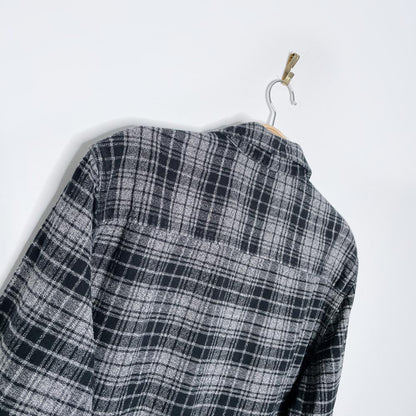 roots grey check flannel shirt